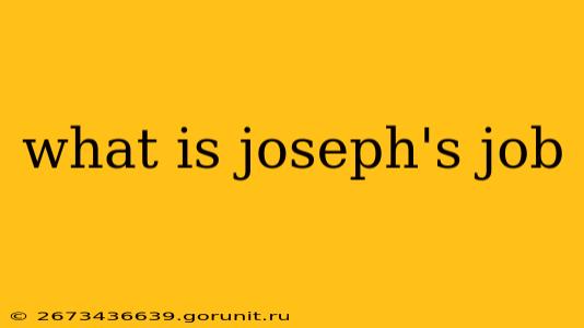 what is joseph's job